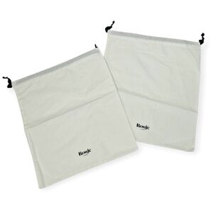 Rouje Paris Dust Bag Set of 2 White Drawstring Pouches 13"x13"